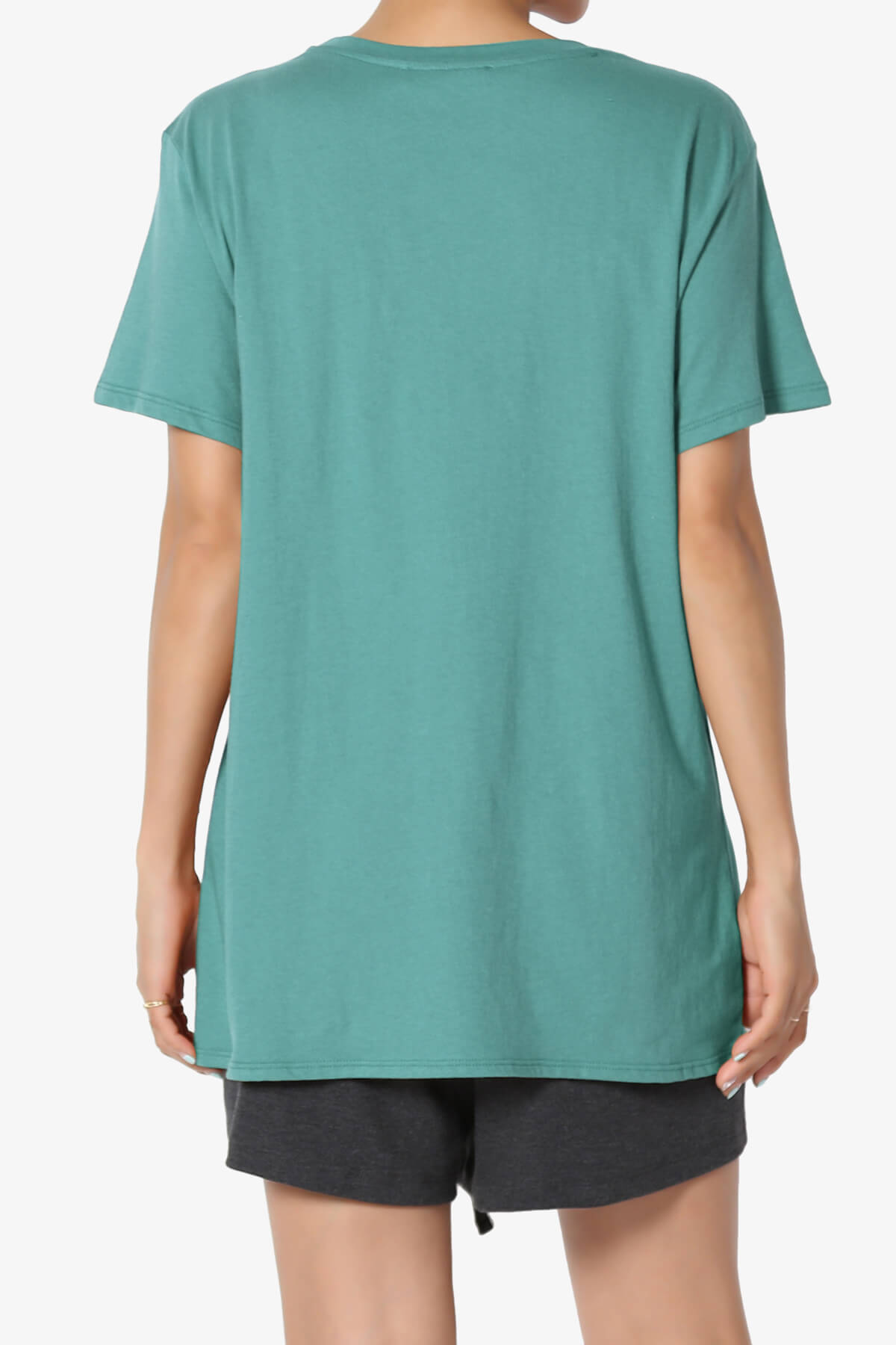 Mayra O Neck Cotton Boyfriend Tee DUSTY TEAL_2