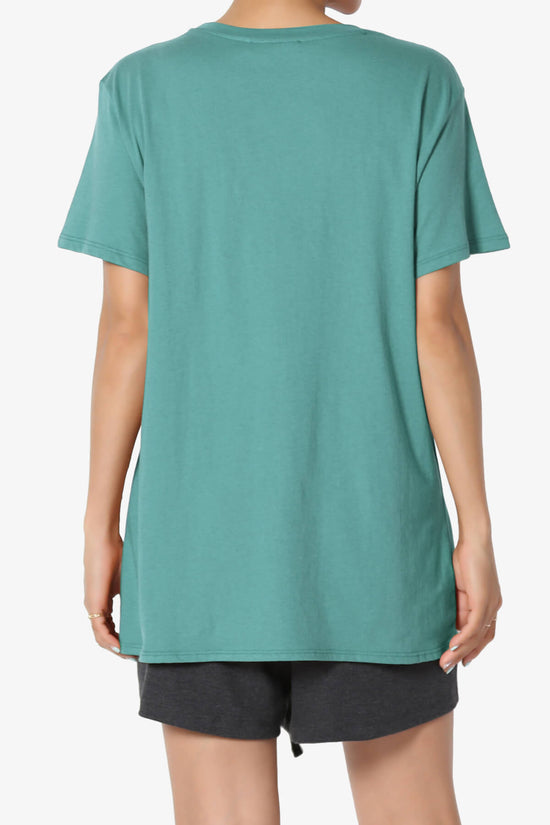 Mayra O Neck Cotton Boyfriend Tee DUSTY TEAL_2