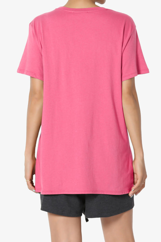 Mayra O Neck Cotton Boyfriend Tee FUCHSIA_2