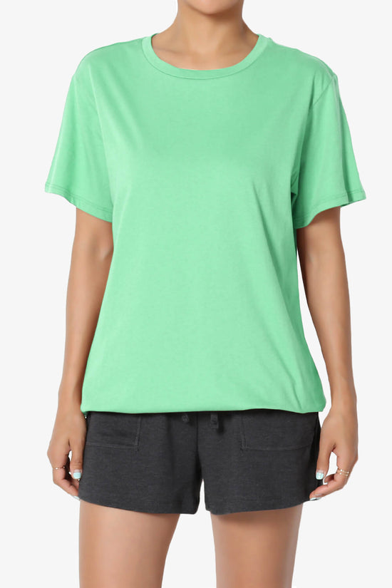 Mayra O Neck Cotton Boyfriend Tee GREEN MINT_1
