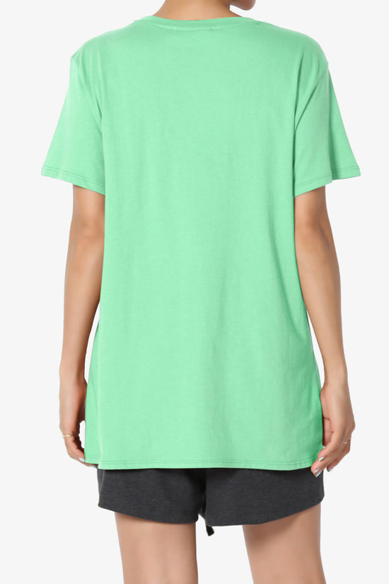 Mayra O Neck Cotton Boyfriend Tee GREEN MINT_2