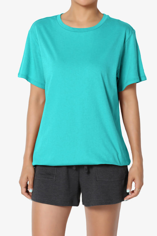 Mayra O Neck Cotton Boyfriend Tee ICE BLUE_1