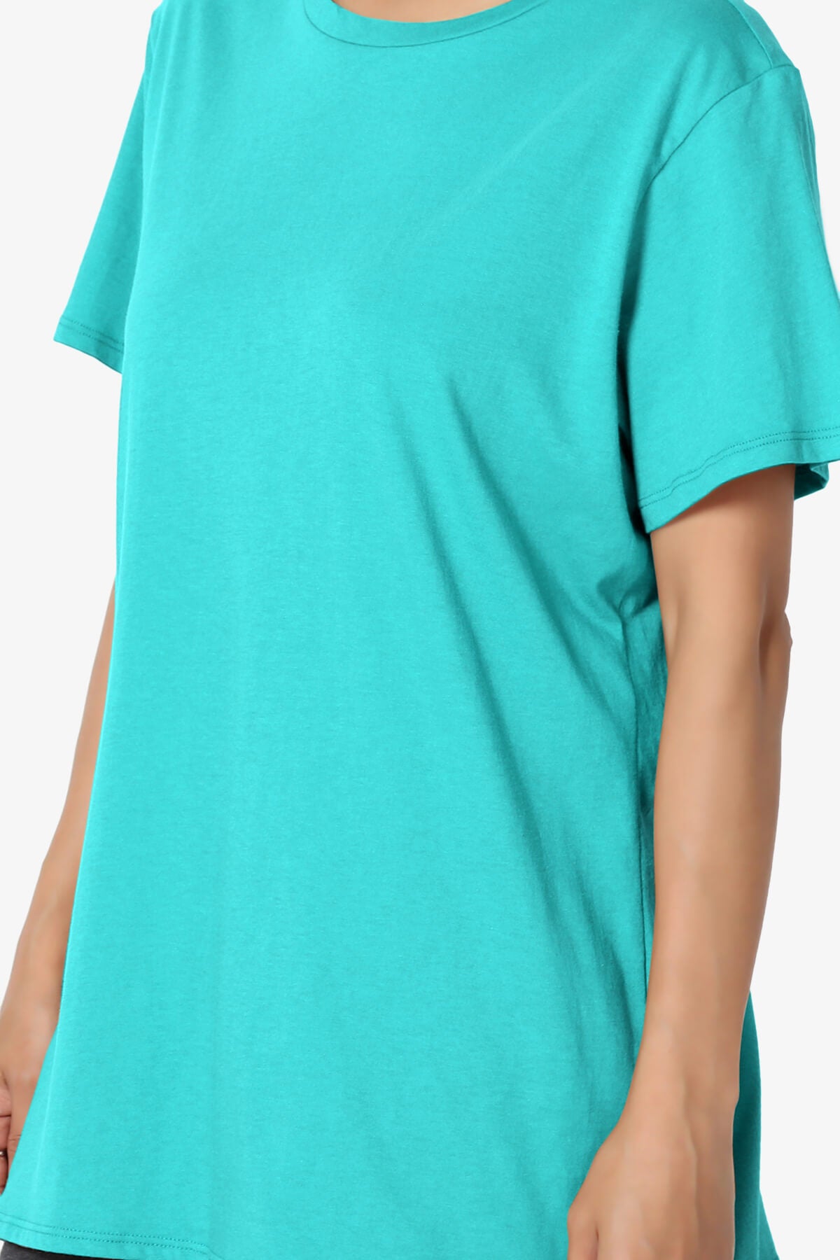 Mayra O Neck Cotton Boyfriend Tee ICE BLUE_5