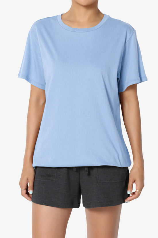 Mayra O Neck Cotton Boyfriend Tee LIGHT BLUE_1