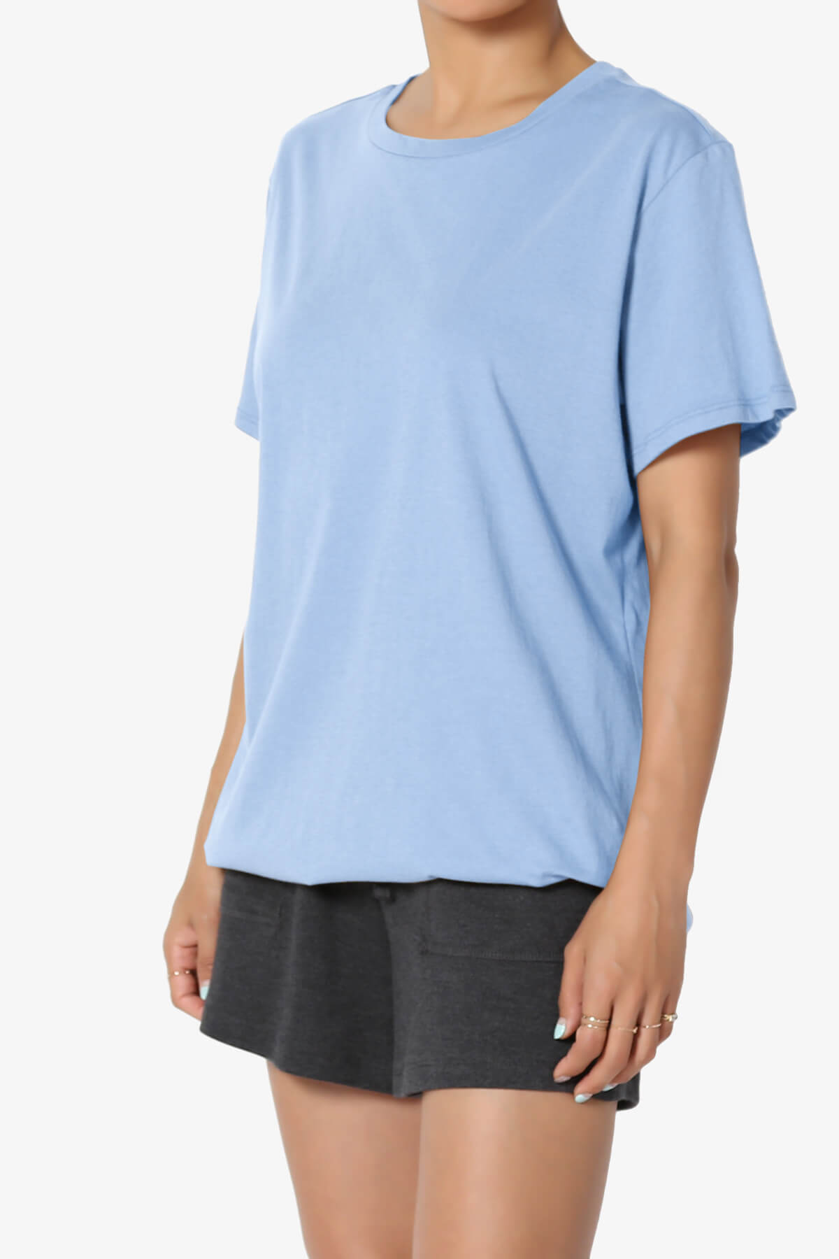 Mayra O Neck Cotton Boyfriend Tee LIGHT BLUE_3