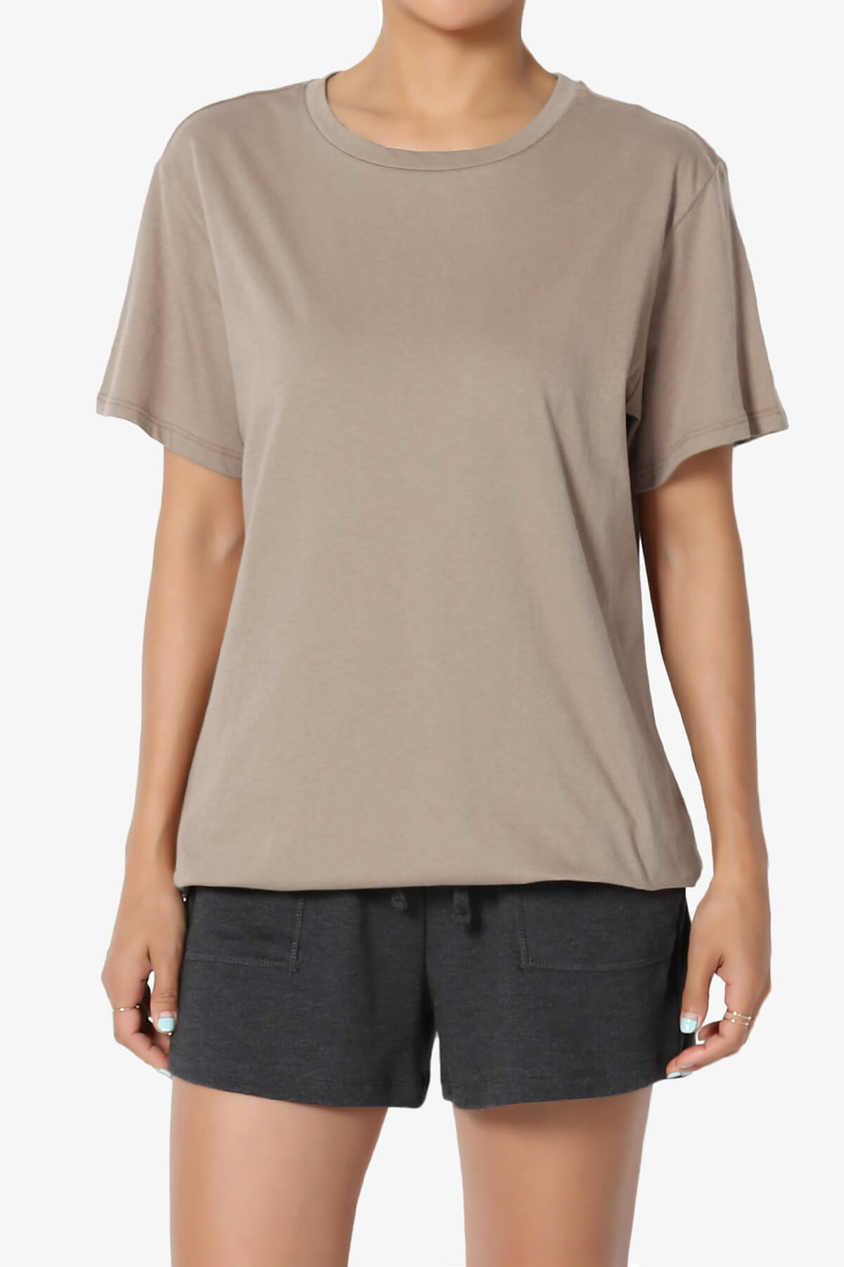 Mayra O Neck Cotton Boyfriend Tee LIGHT MOCHA_1