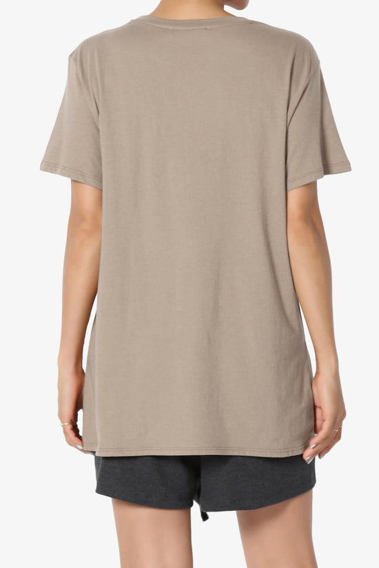 Mayra O Neck Cotton Boyfriend Tee LIGHT MOCHA_2