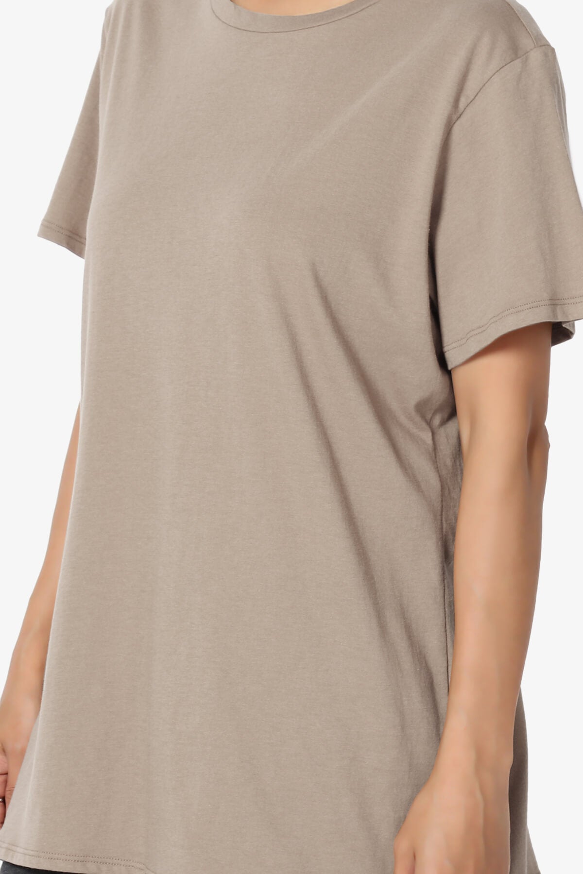 Mayra O Neck Cotton Boyfriend Tee LIGHT MOCHA_5