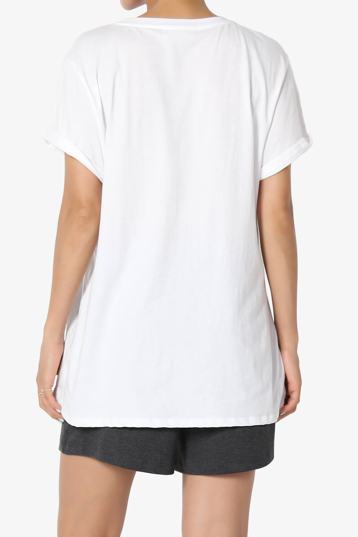 Mayra O Neck Cotton Boyfriend Tee WHITE_2
