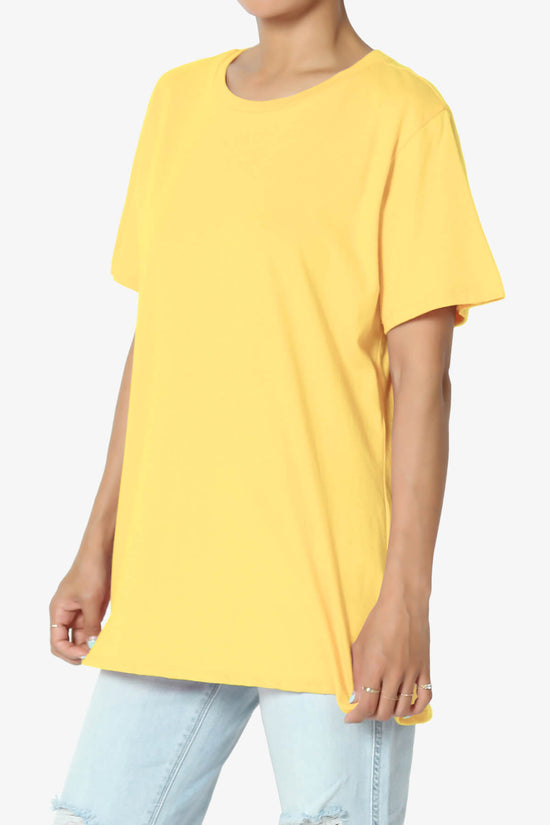 Mayra O Neck Cotton Boyfriend Tee YELLOW_3