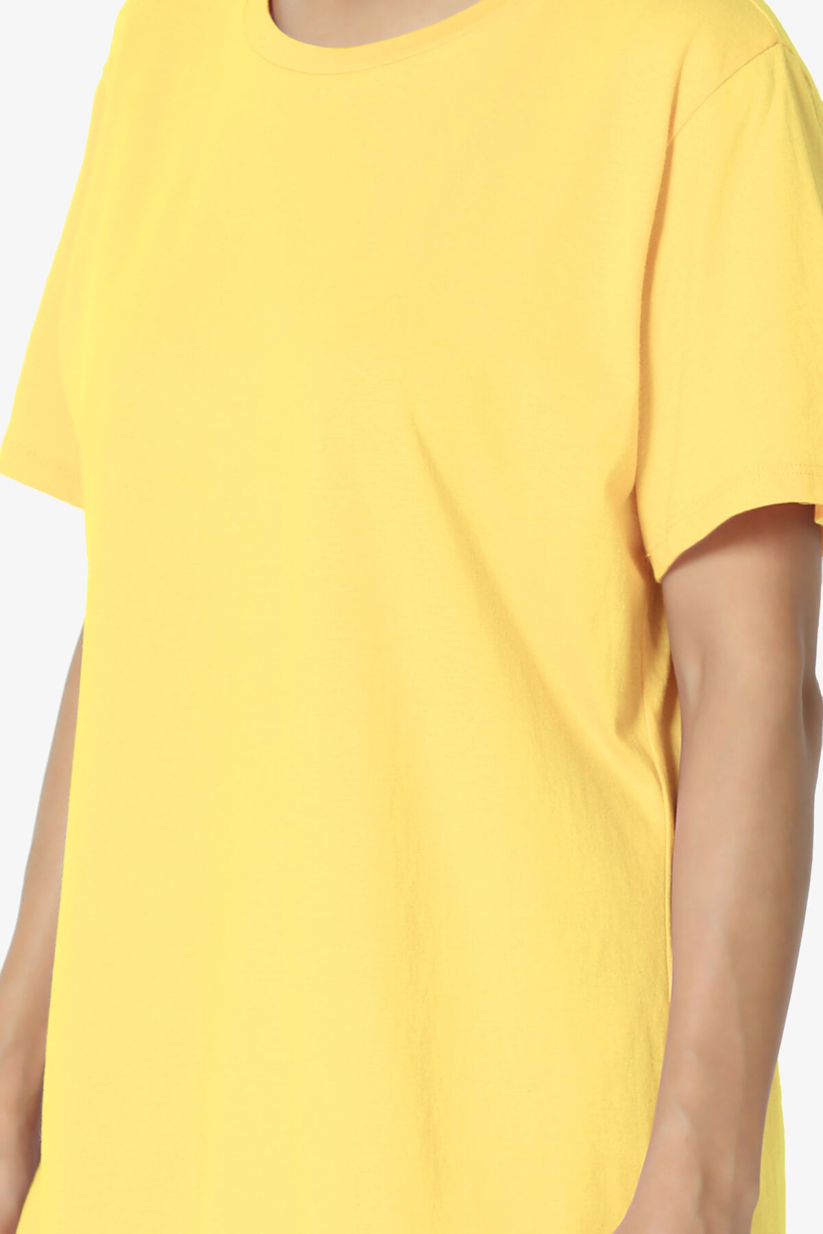 Mayra O Neck Cotton Boyfriend Tee YELLOW_5
