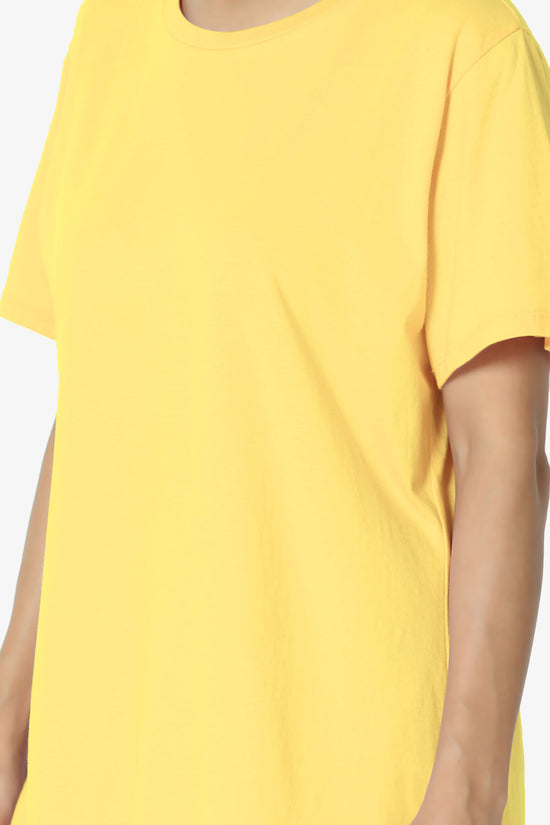 Mayra O Neck Cotton Boyfriend Tee YELLOW_5