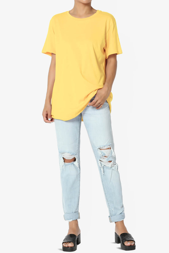Mayra O Neck Cotton Boyfriend Tee YELLOW_6
