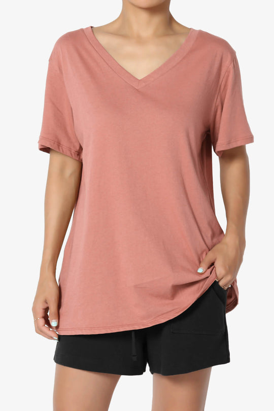 Mayra V-Neck Cotton Boyfriend Tee PLUS