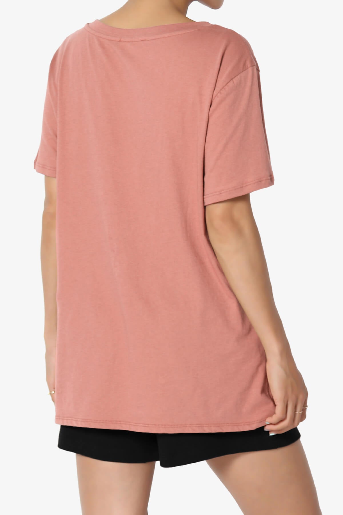Mayra V-Neck Cotton Boyfriend Tee ASH ROSE_4