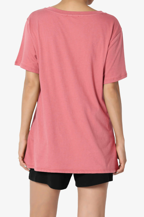 Mayra V-Neck Cotton Boyfriend Tee DESERT ROSE_2