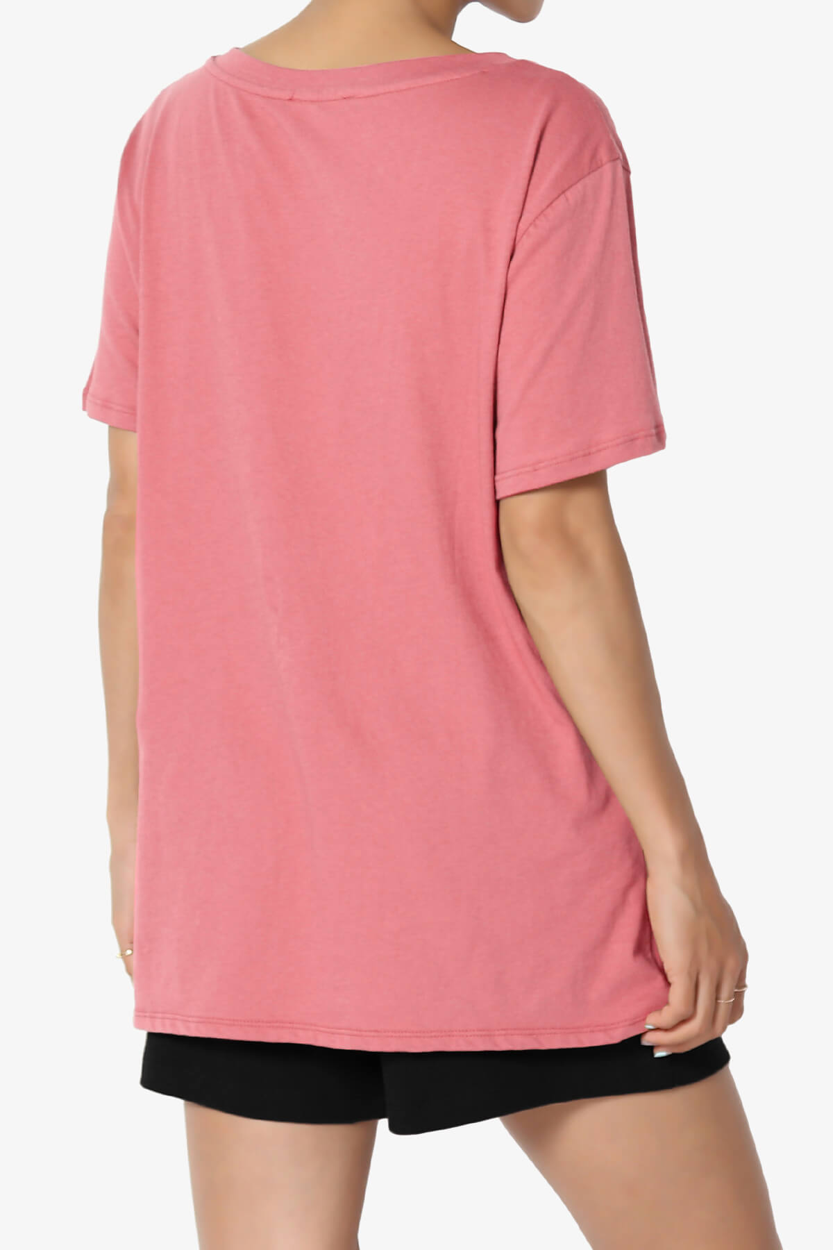 Mayra V-Neck Cotton Boyfriend Tee DESERT ROSE_4