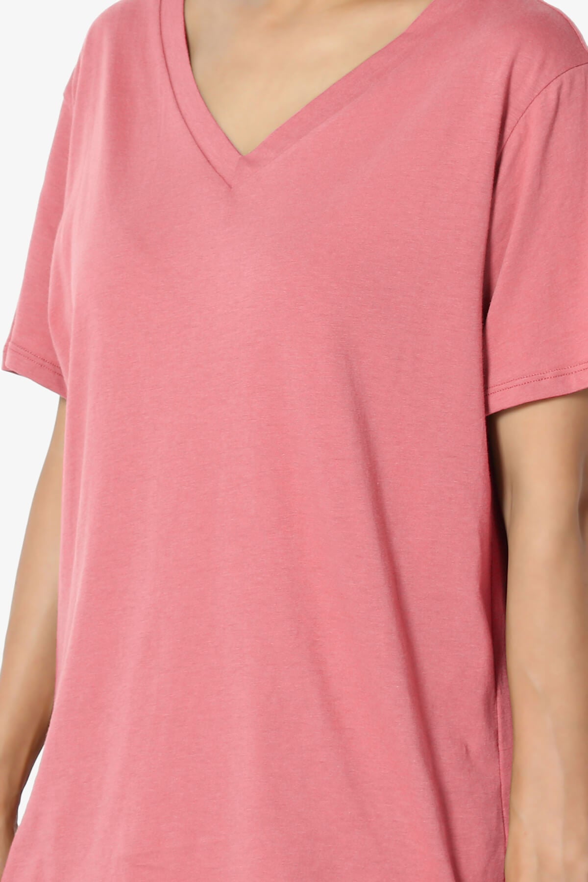 Mayra V-Neck Cotton Boyfriend Tee DESERT ROSE_5
