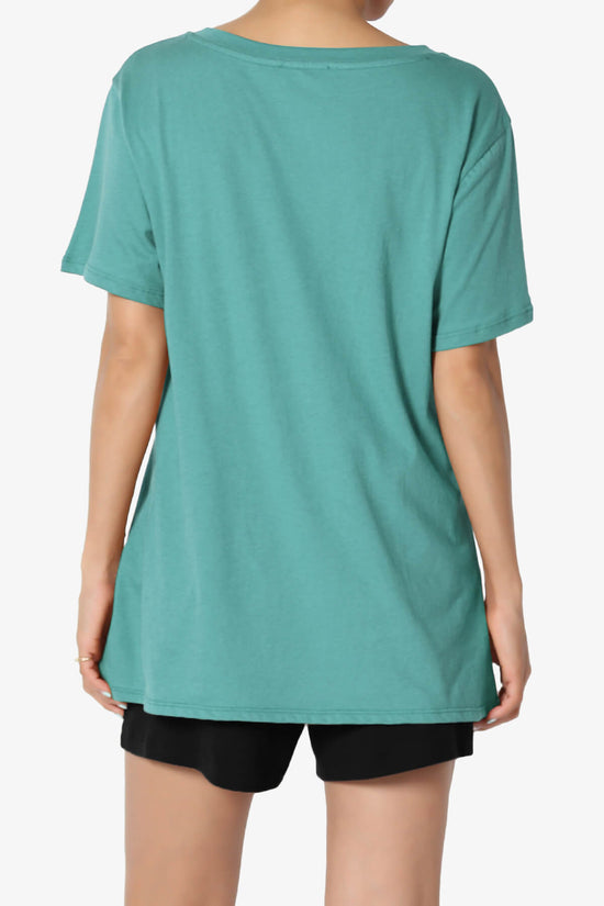 Mayra V-Neck Cotton Boyfriend Tee DUSTY TEAL_2
