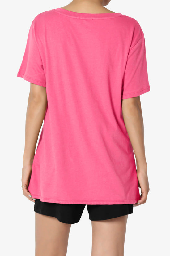 Mayra V-Neck Cotton Boyfriend Tee FUCHSIA_2