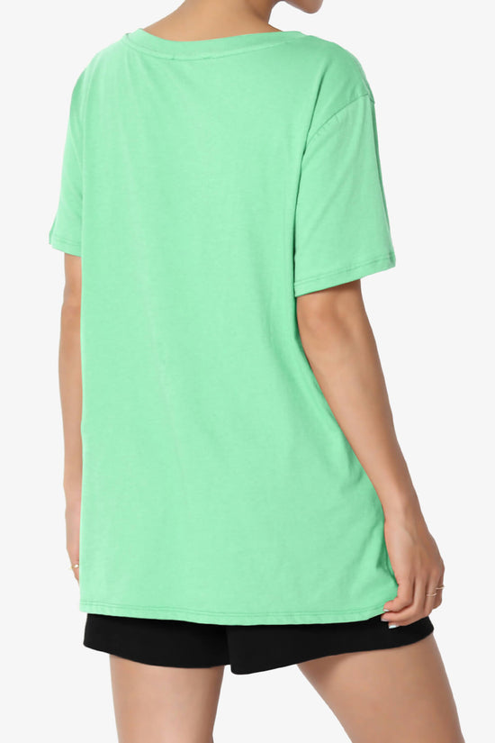 Mayra V-Neck Cotton Boyfriend Tee GREEN MINT_4