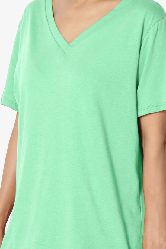 Mayra V-Neck Cotton Boyfriend Tee GREEN MINT_5