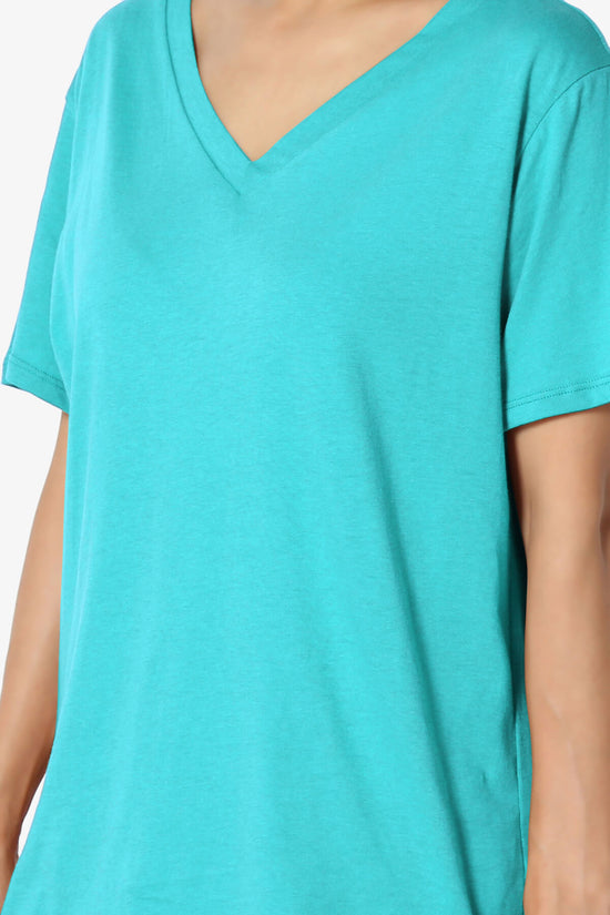 Mayra V-Neck Cotton Boyfriend Tee ICE BLUE_5