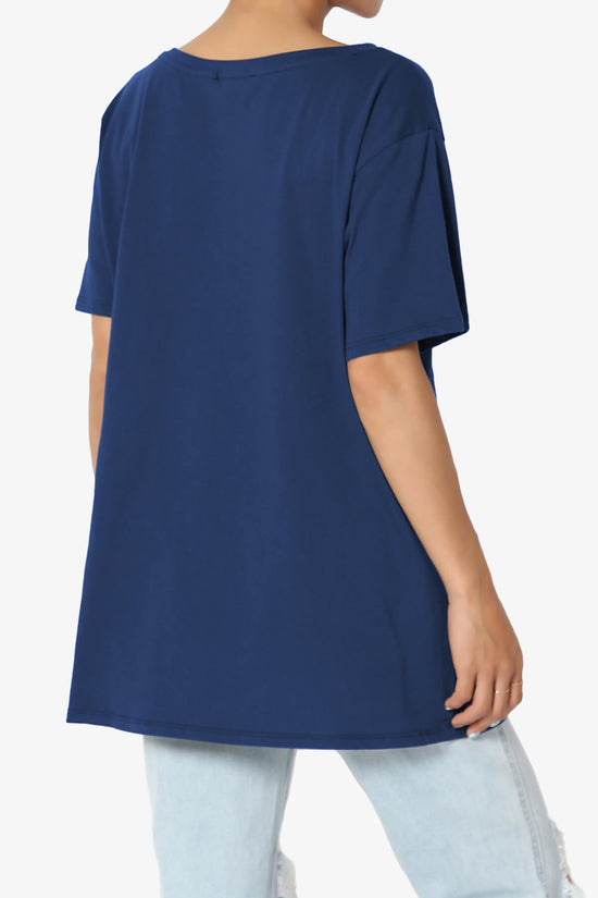 Mayra V-Neck Cotton Boyfriend Tee LIGHT NAVY_4