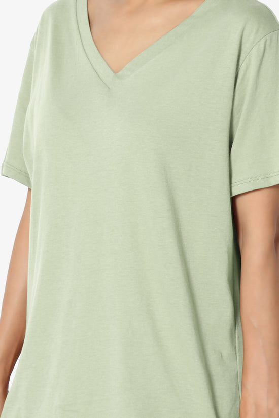 Mayra V-Neck Cotton Boyfriend Tee LIGHT SAGE_5