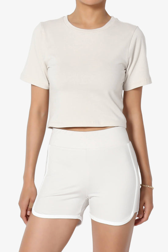 Moore Crew Neck Cotton Crop Tee