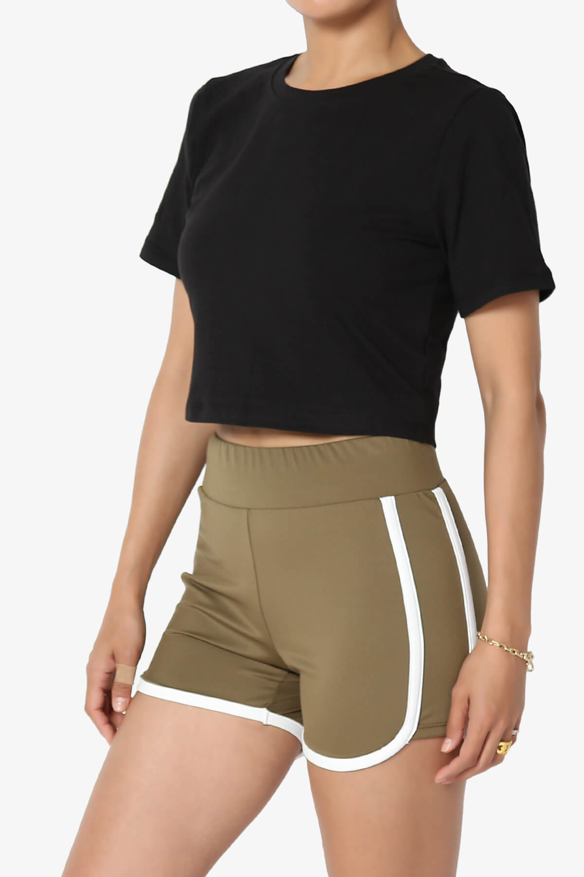 Moore Crew Neck Cotton Crop Tee BLACK_3