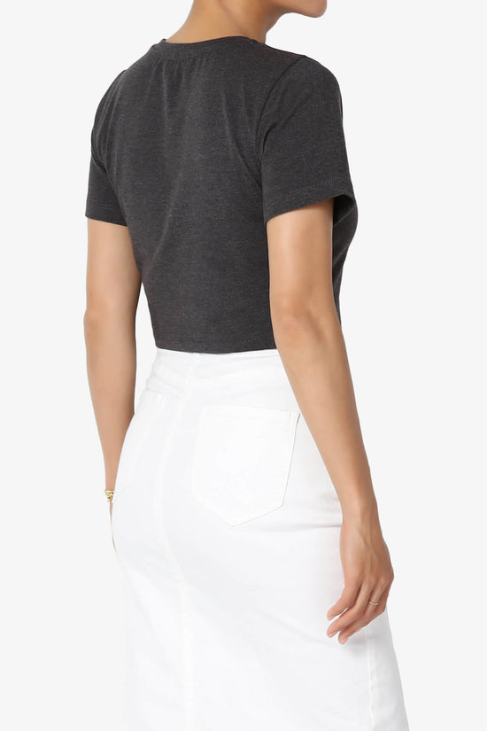 Moore Crew Neck Cotton Crop Tee CHARCOAL_4
