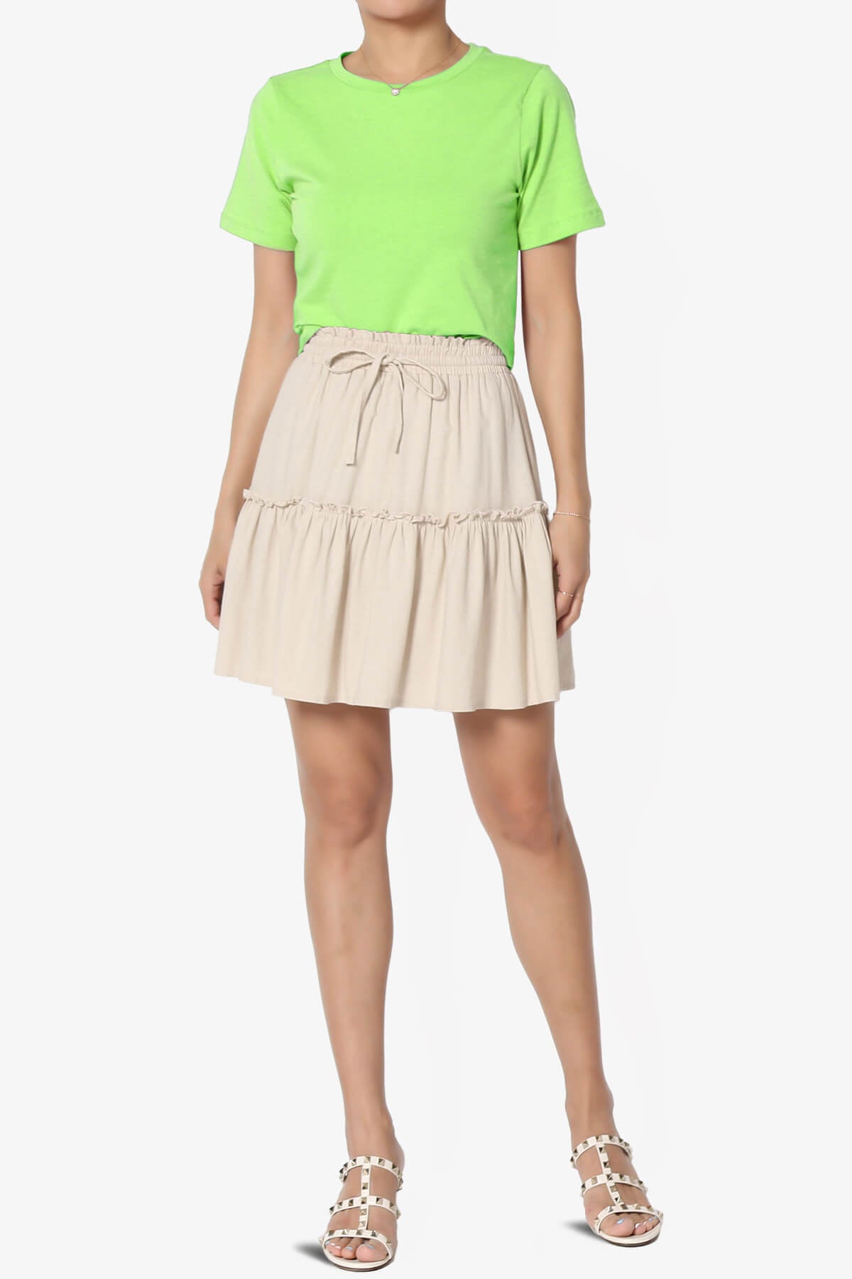 Moore Crew Neck Cotton Crop Tee GREEN_6