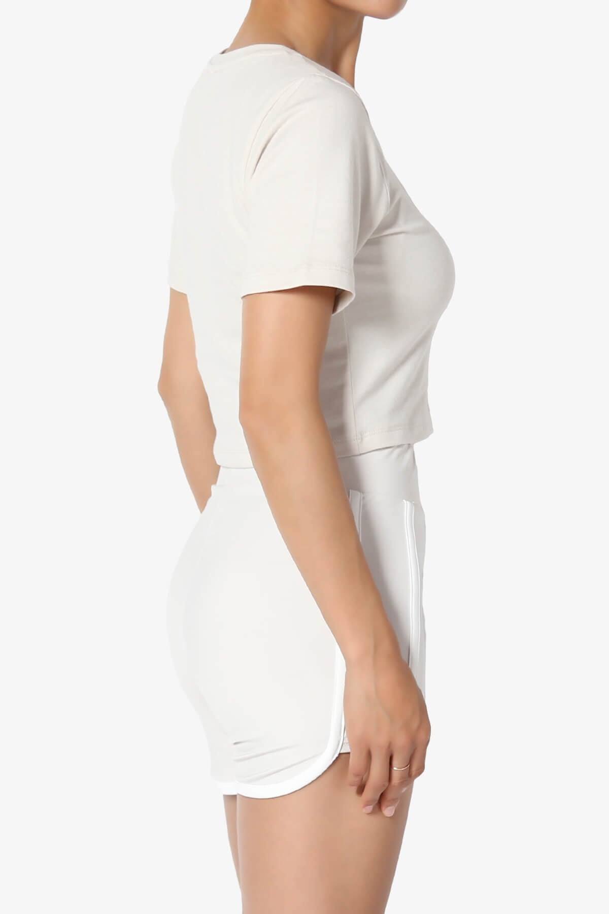 Moore Crew Neck Cotton Crop Tee