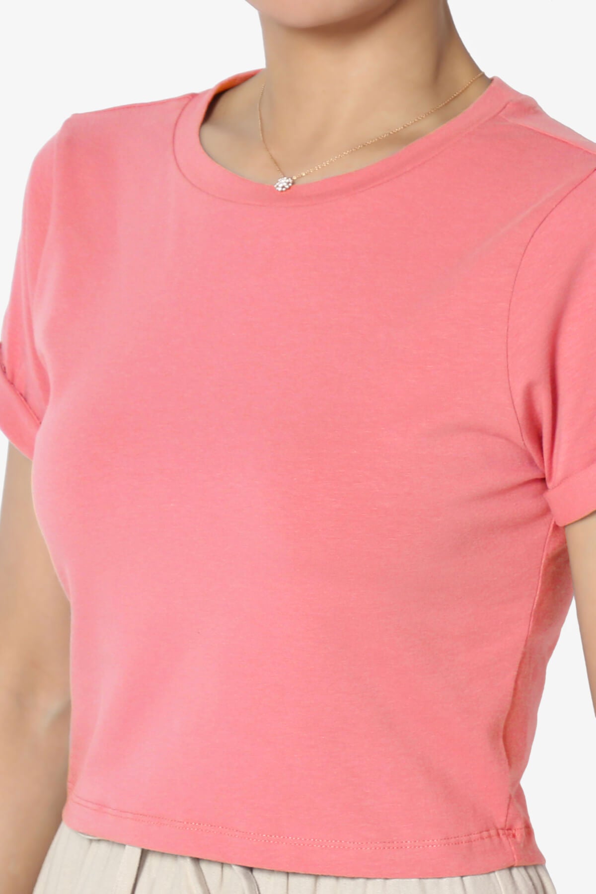 Moore Crew Neck Cotton Crop Tee