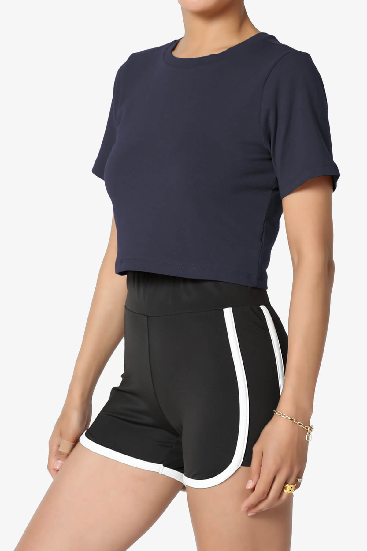 Moore Crew Neck Cotton Crop Tee