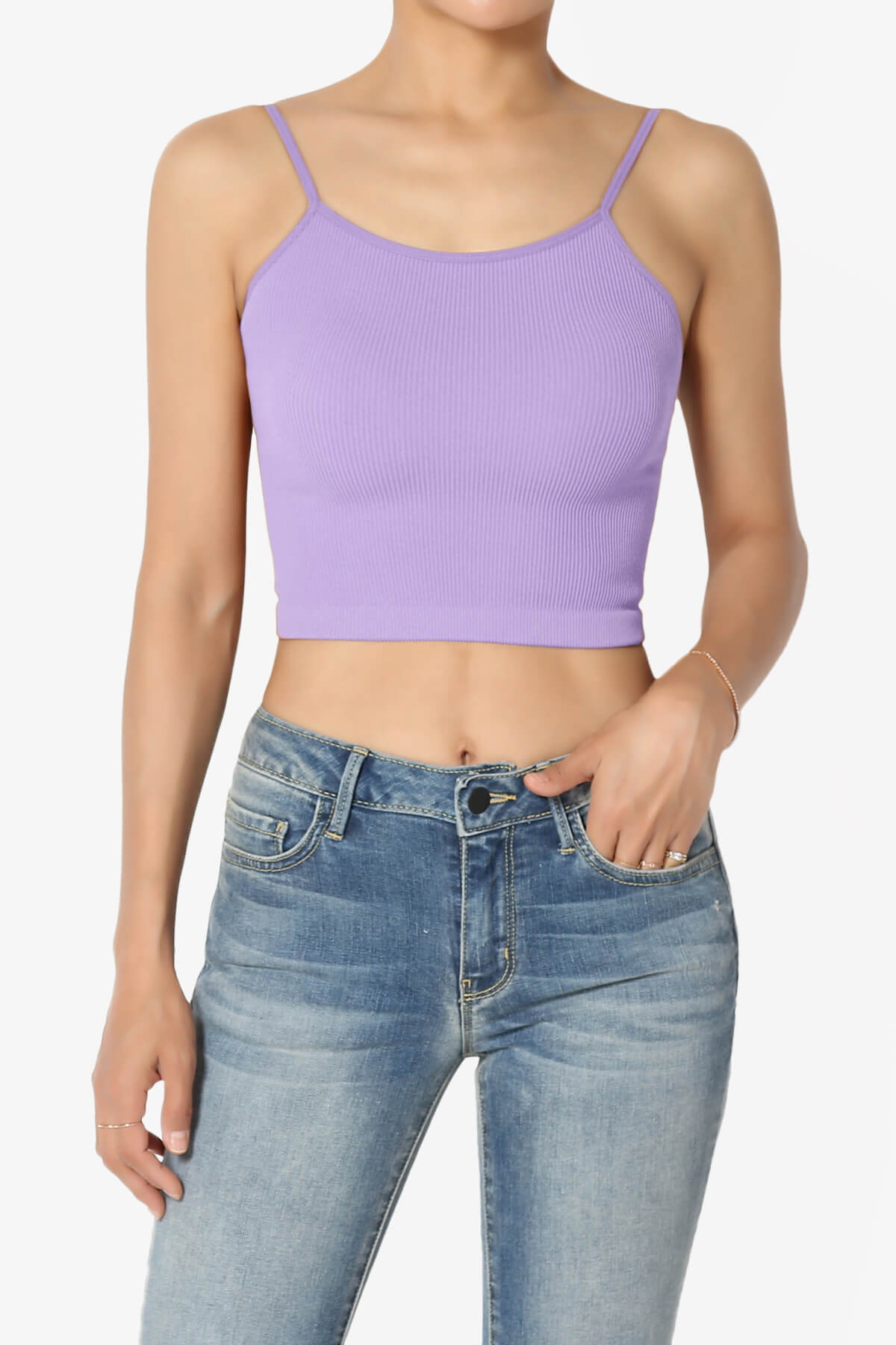 Nadeen Ribbed Seamless Crop Cami LAVENDER_1