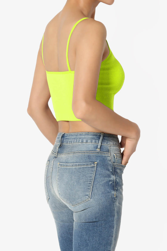 Nadeen Ribbed Seamless Crop Cami NEON GREEN_4