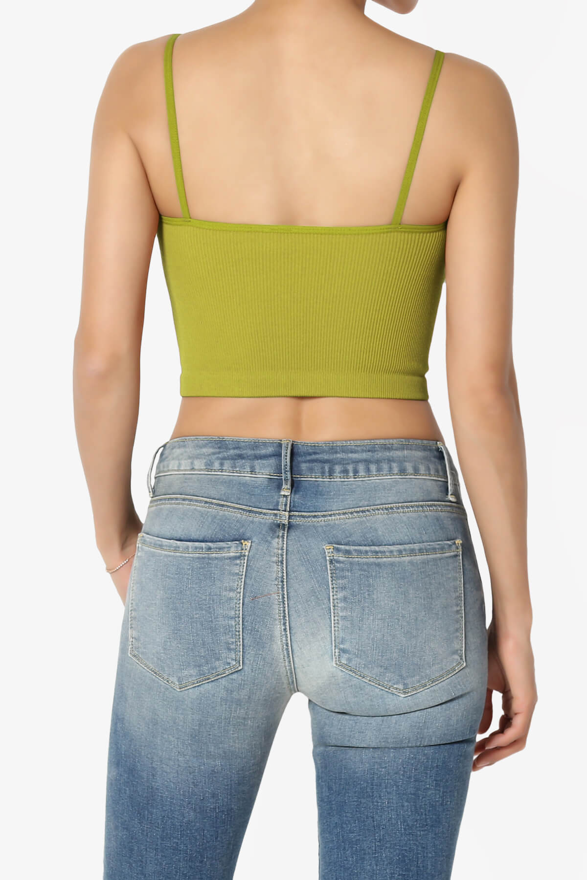 Nadeen Ribbed Seamless Crop Cami OLIVE MUSTARD_2