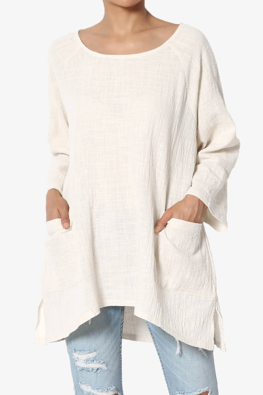 Nesta Gauze Pocket Cover Up Top