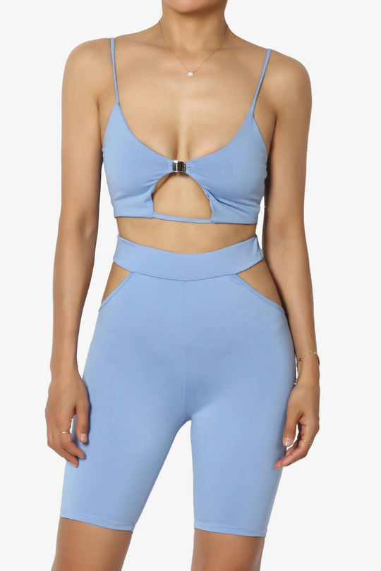 Rally Cut Out Bra Top & Biker Shorts SET