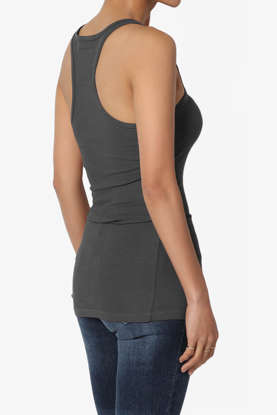 Roxie Racerback Ribbed Tank Top ASH GREY_4