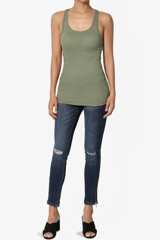 Roxie Racerback Ribbed Tank Top DUSTY OLIVE_6