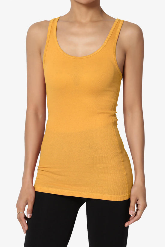 Roxie Racerback Ribbed Tank Top GOLDEN MUSTARD_1