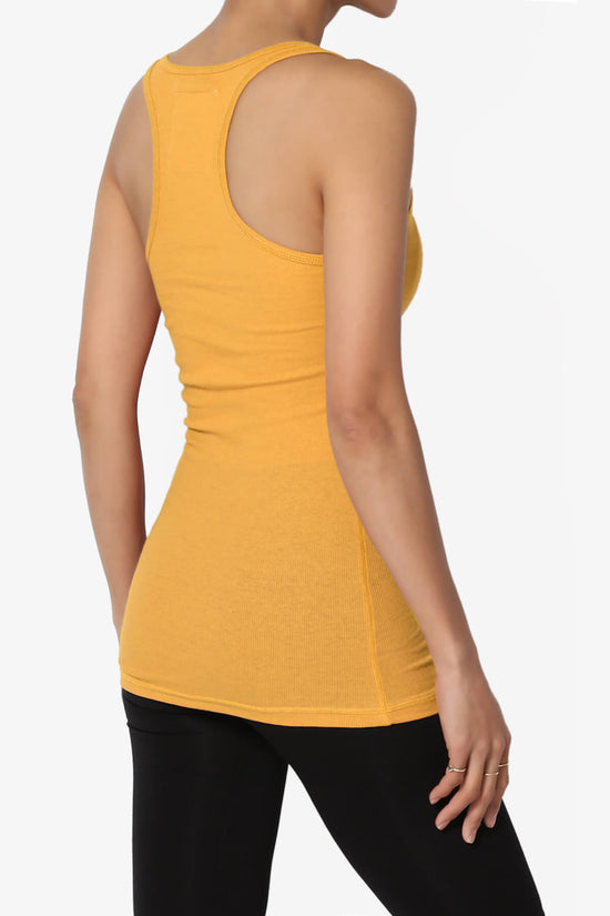 Roxie Racerback Ribbed Tank Top GOLDEN MUSTARD_4