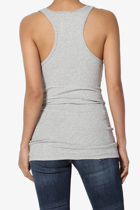 Roxie Racerback Ribbed Tank Top HEATHER GREY_2