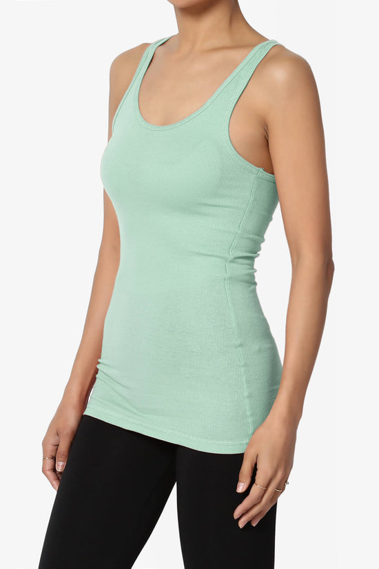 Roxie Racerback Ribbed Tank Top LIGHT GREEN_3