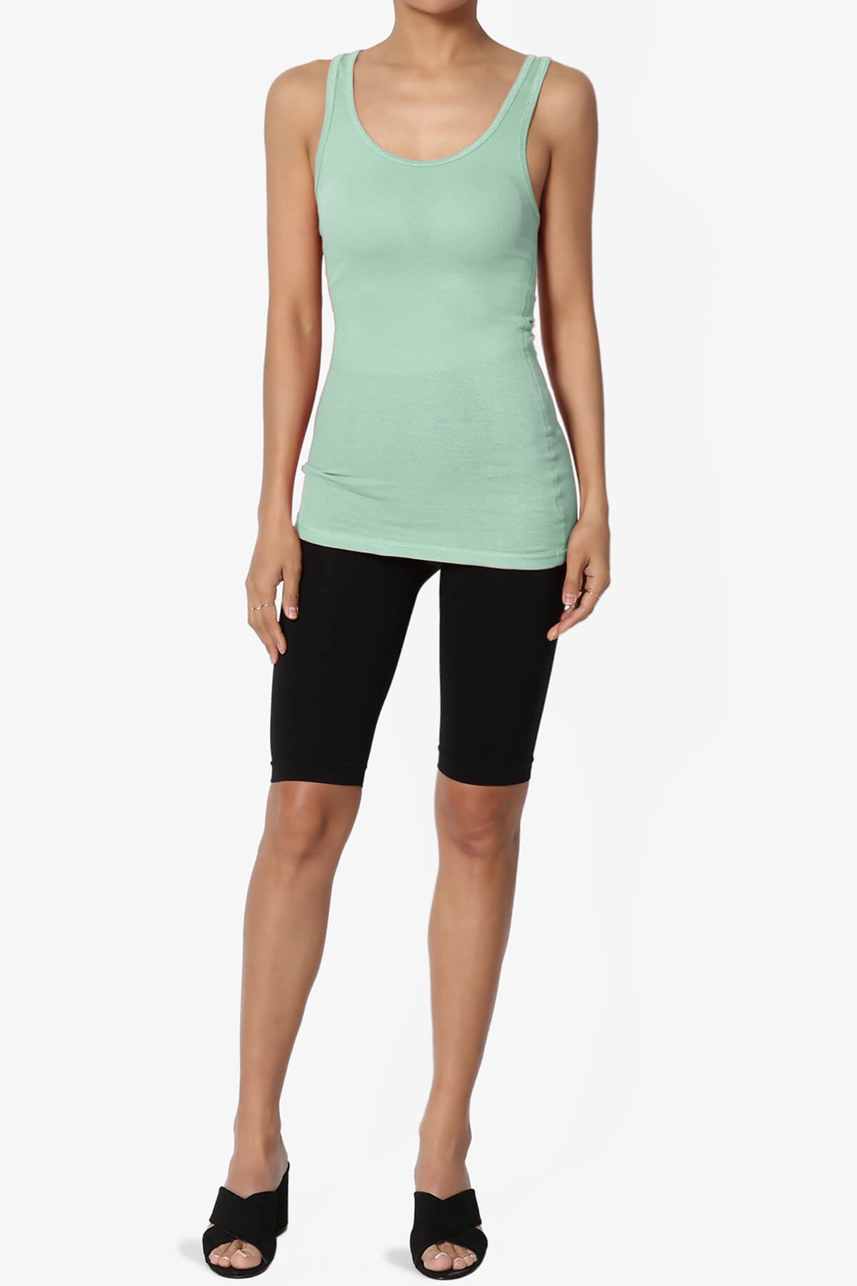 Roxie Racerback Ribbed Tank Top LIGHT GREEN_6
