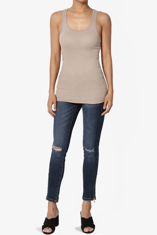 Roxie Racerback Ribbed Tank Top LIGHT MOCHA_6