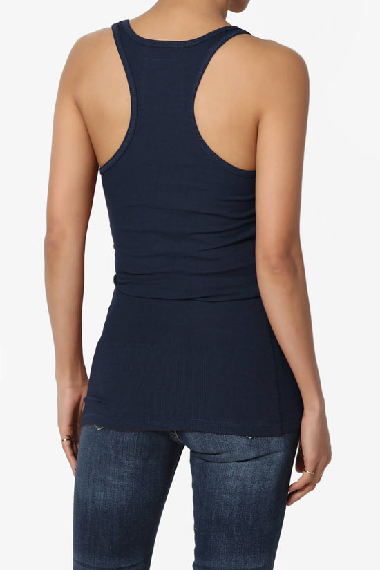 Roxie Racerback Ribbed Tank Top NAVY_2